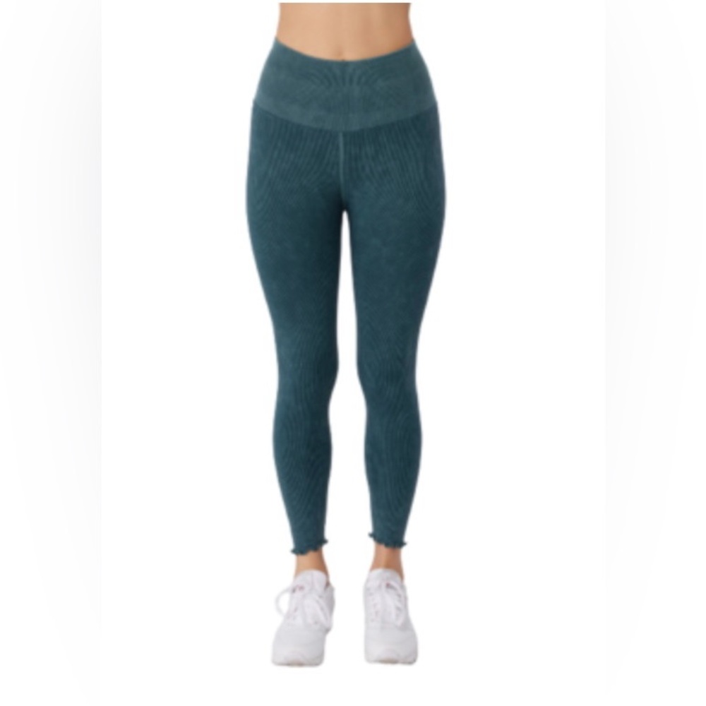 Spiritual Gangster Green Ribbed Leggings Size XS/S